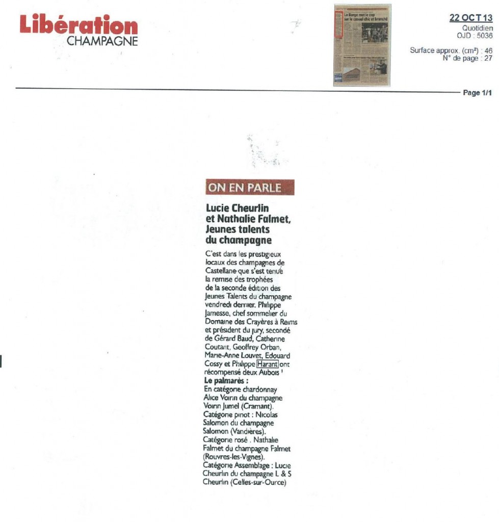Libération Champagne 22 oct 2013