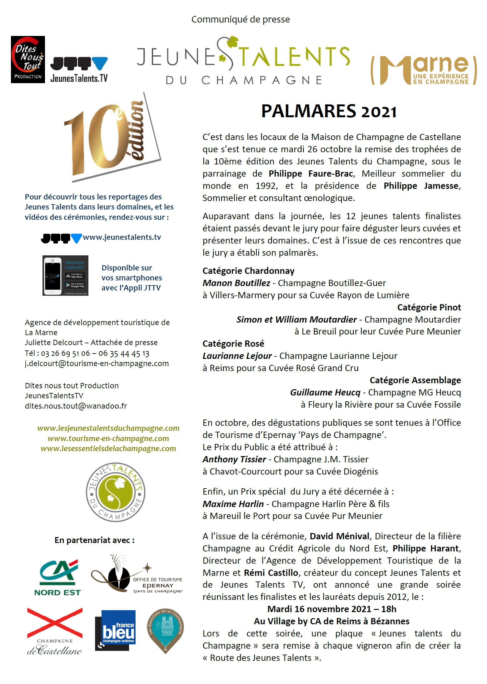 CP PALMARES JT CHAMPAGNE 2021